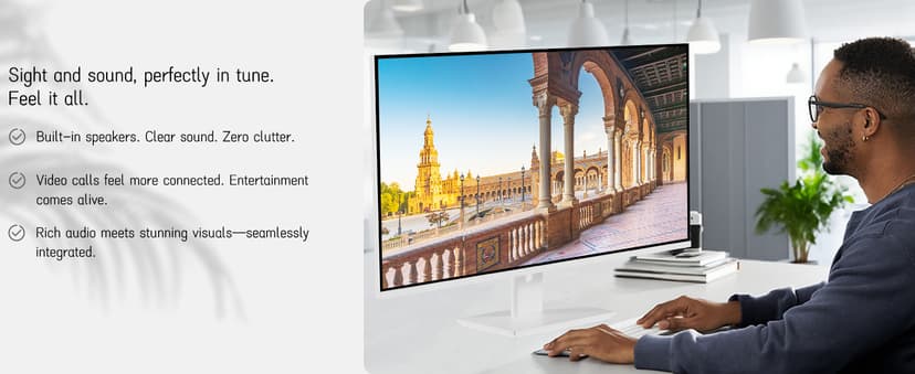 Touchscreen Monitor 2K 27 Inch IPS Gaming 100Hz, 10-Point Touch QHD 2560x1440 PC Display, HDMI VGA USBC Computer Monitor, Built-in Speakers, White