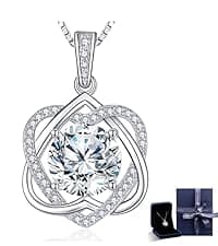 InfinityLove Heart Pendant Necklaces for Women, 2-5 Carat Moissanite Heart Necklace, Anniversary Birthday Christmas Valentine Engagements Mothers Day Jewelry for Wife Her Girlfriend Mom Daughter