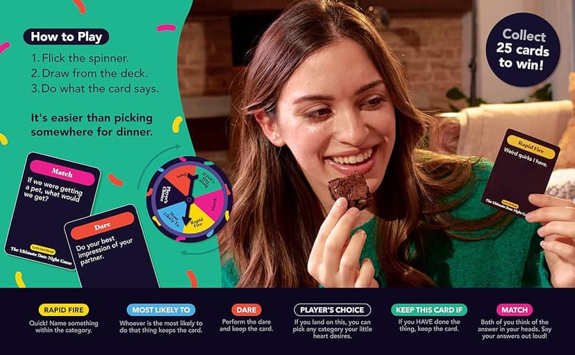 The Ultimate Date Night Game by Relatable, Great for Couples Games and Stay at Home Date Night Ideas, From The Makers of Let's Get Deep Relationship Card Game, Includes 300 Cards & Spinner