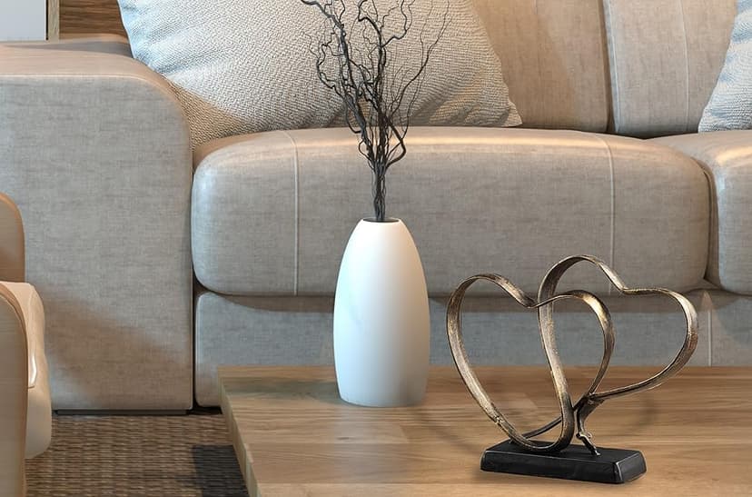 Wedding Anniversary Couples Gift - Two Hearts and Cross Iron Sculpture, Heart Decoration Gift for Her and Him, 1st to 50th or 60th Anniversary, Includes Present Box and Poem Card