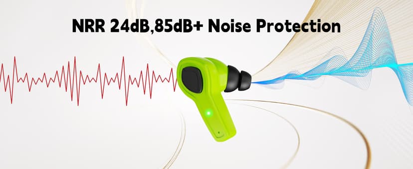 Electronic Shooting Ear Protection Earplug Active Noise Cancelling Earbuds for Shooting & Hunting, NRR 24dB, in Ear Hearing Protection for Gun Range (Green)