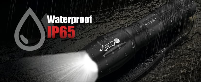 Victoper LED Flashlight 2 Pack, Bright Tactical Torch High Lumens with 5 Modes, Waterproof Zoomable Flash Light for Outdoor, Gifts for Men, Dorm Room Hunting Camping Essentials Gear for Guys