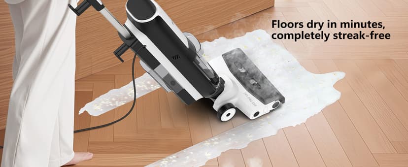 4-in-1 Steam Vacuum Mop Self-Cleaning Wet Dry Vacuum for Hardwood Floors Carpets 212°F High-Temperature Steam with LED Display