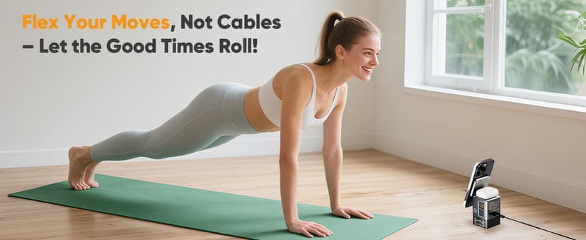 6-in-1 Charging Station,105W GaN Retractable Charger with Magnetic Pad – MagSafe Compatible, USB-C Fast Charging for iPhone, AirPods, MacBook, Apple Watch, and Other Phones, Tablets, Laptops