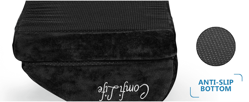 ComfiLife Foot Rest for Under Desk at Work – Adjustable Desk FootRest for Office Chair, Gaming Accessories – Ergonomic Teardrop Design for Back, Hip & Leg Pain Relief – 100% Memory Foam (Black)