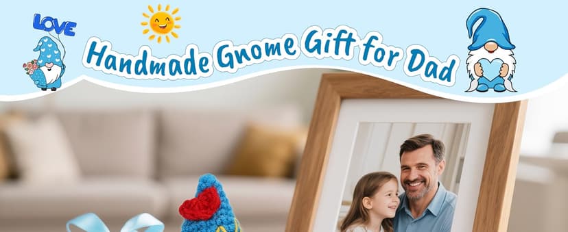 Dad Gifts Fathers Birthday - Handmade Knitted Gnome Funny Gift for Father's Day Birthday Christmas, Cute Gnome for Father Papa Present from Daughter Son, I Love You Gnome Matter What