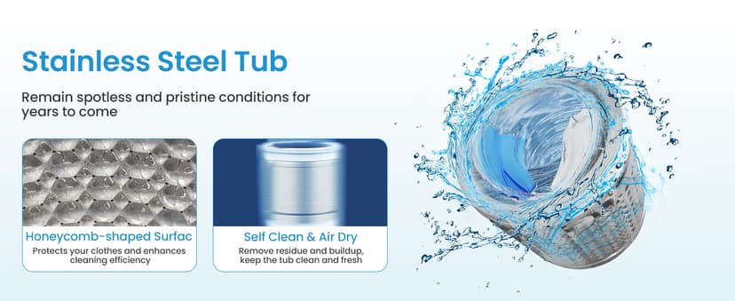 Giantex Portable Washing Machine, 1.5 cu.ft Compact Washer with Drain Pump, LED Display, 8 Programs, 10 Water Levels, Child Lock, 11 LBS Clothes Capacity for Apartment, Home, Dorms, RV (Gray & Black)