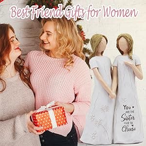 BORLESTA Best Friend Birthday Gifts for Women - Friendship Gifts for Women, Gifts for Friends Women, Sister Birthday Gifts, Bestie Gifts for Women - Friend Hand-Painted Figure