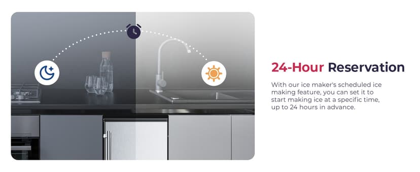 ICYGLEE Commercial Under Counter Ice Maker Machine with Drain Pump, 100Lbs/Day with 24lbs Storage, Built-in Freestanding Ice Maker, Self-Cleaning, 24H Timer, for Commercial & Home Use. (Stainless)