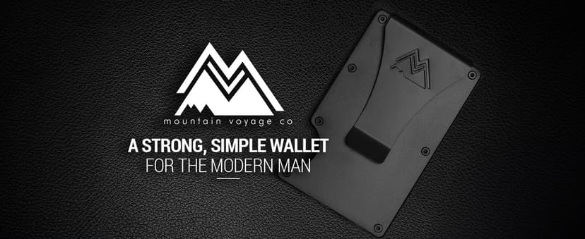 Mountain Voyage Co Minimalist Wallet for Men & Women - Slim RFID Wallet, Scratch Resistant, Credit Card Holder & Money Clip, Easily Removable Money & Cards, (Matte Carbon Fiber)