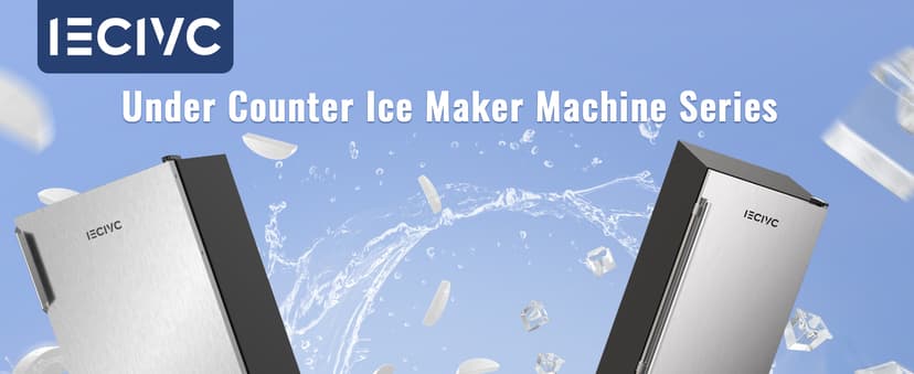 Under Counter Crescent Ice Maker Machine, 15'' W Drainless Built-in Ice Maker, 15 LBS/Day with 12 LBS Storage Bin, Perfect for Commercial Home Bar, No Drain