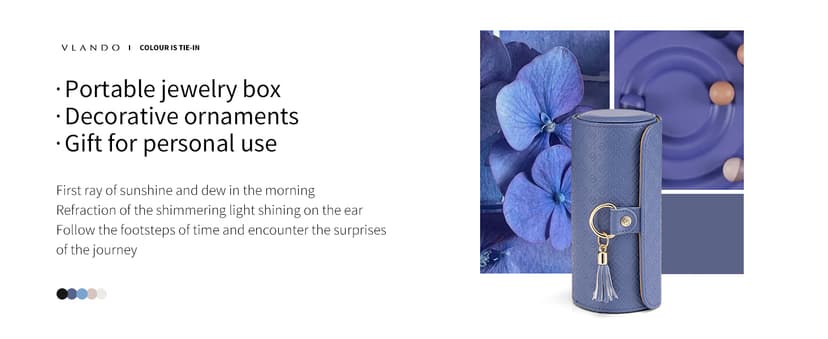 Vlando Viaggio Small Jewelry Case Box, Travel Essential Accessories for Women, Gifts for Travelers Couples Mom Friends, Bridesmaid