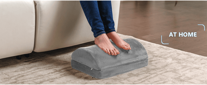 ComfiLife Foot Rest for Under Desk at Work – Adjustable Desk FootRest for Office Chair, Gaming Accessories – Ergonomic Teardrop Design for Back, Hip & Leg Pain Relief – 100% Memory Foam (Gray)