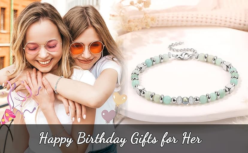 JoycuFF ๐๐ถ๐ฟ๐๐ต๐ฑ๐ฎ๐ ๐๐ถ๐ณ๐๐ ๐ณ๐ผ๐ฟ ๐ช๐ผ๐บ๐ฒ๐ป ๐ ๐ผ๐ผ๐ป๐๐๐ผ๐ป๐ฒ ๐๐ฟ๐ฎ๐ฐ๐ฒ๐น๐ฒ๐๐, 6 7 8 9 10 11 Year Old 13th 16th 18th 21st 30th 40th 50th 60th Birthday Gifts Amazonite Moonstone Bracelet