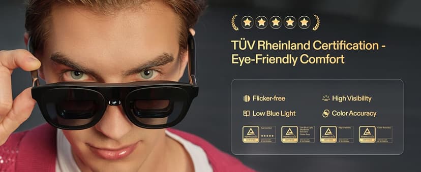 XREAL One Pro AR Glasses with X1 Chip, Native 3 DoF, X-Prism Optics, 3D Mode, 57°FOV 171" 120Hz FHD Display, XR Glasses for iPhone 17/16, Steam Deck, ROG, Mac, PC, Android & iOS M (IPD 57-66mm)