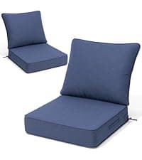 Crestlive 50x19.6 Inch Adirondack Chair Cushion Set of 2, Water Repellent, Fade Resistant, High Back Outdoor Rocking Chair Cushion for Patio, Black White Stripe