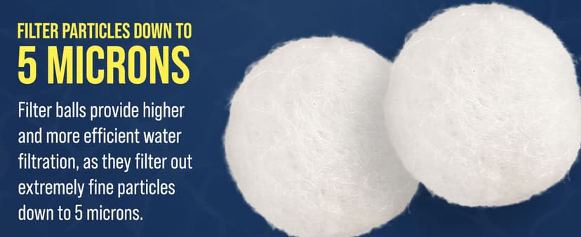 U.S. Pool Supply 1.5 lbs Pool Filter Balls - Eco-Friendly Fiber Filter Media for Swimming Pool Sand Filters (Equals 50 lbs Pool Filter Sand) - Higher & More Efficient Water Filtration Sand Replacement
