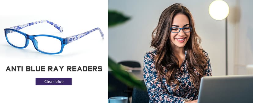 5Pack Reading Glasses for Women - Blue Light Blocking Spring Hinge Computer Readers Anti Glare UV Eyeglasses