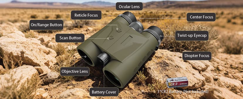 Rangefinder Binoculars for Hunting, 1968 Yard Long Range Laser Rangefinding 10x42mm, Fast 0.15s IP65 Waterproof ±0.5m Accuracy Range Finder Built in for Hunter/Outdoors