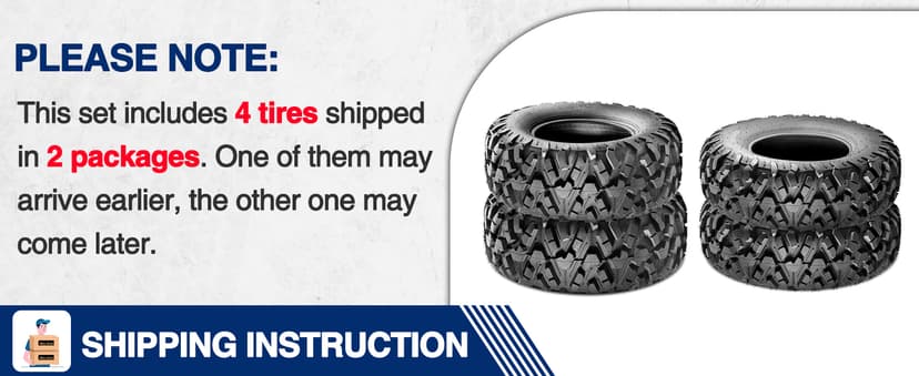 MaxAuto Set of 4 UTV ATV Tires 25x8-12 Front & 25X10-12 Rear Tire, 6PR Tubeless, Four Wheeler Tires All Terrain Tire 25x8x12 Sport Mud-tires 25x10x12 Off Road tire, 4 Pack in 2 Packages