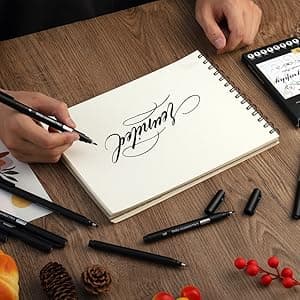 Brusarth Calligraphy Pens,8 Size Calligraphy Pens for Writing,Brush Pens Calligraphy Set for Beginners, Hand Lettering Pens