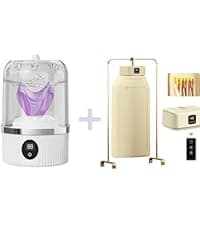 Portable Clothes Dryer Hold 9-12 Items, 8H Timer, w/Remote Control & Dry Bag, Mini Compact Foldable Fast Electric Dryer Machine for Laundry, Travel, Apartment, RV, Dorm, Quiet 45dB, Energy Save, 600W
