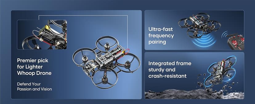 R8 ELRS Brushless Whoop Quadcopter, Ultralight 1S 80mm Micro FPV Drone BNF with 6 Port Battery Charger,2 Batteries Fly12 Mins for FPV Freestyle Racing Indoor Outdoor,FOV160°,Matrix G4 5IN1 FC,0802 20000KV Motor