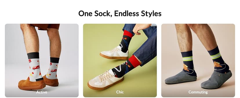 Jeasona Mens Funny Fun Crazy Funky Dress Crew Socks Gifts for Men Dad Grandpa