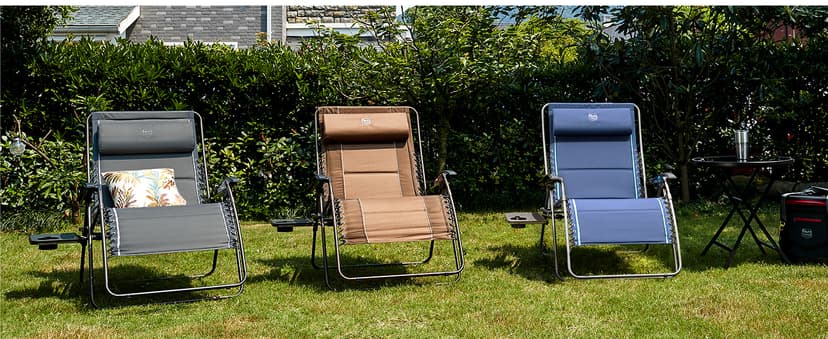 Timber Ridge Oversized Zero Gravity Chair, 33In Wide XXL Zero Gravity Reclining Chair with Side Table, Full Padded Lounge Chair for Outdoor Camping Patio Lawn, Heavy Duty Supports 500lbs, Grey-1 Pack