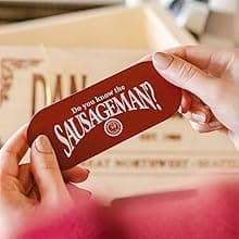 Dan the Sausageman Juneau Gourmet 8 items Gift Basket - Original Summer Sausage, Wisconsin Cheese, Mustard, Craker, Olives, Nuts and Candy | Gift Snack Box