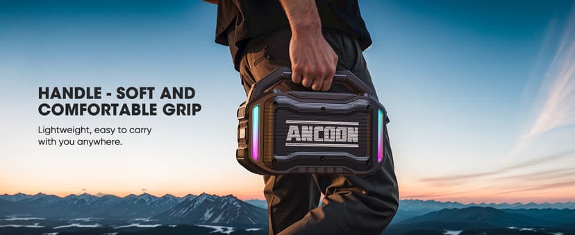 Speakers Bluetooth Wireless: 80W(Peak) Loud Speaker with Bass, 20H Playtime, IPX6 Waterproof, Large Jobsite Speakers for Work, Outdoor, Workshop, Garage, Portable Speaker with TWS (Black)