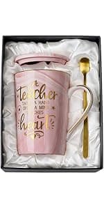 Unique Marble Gold Print Coffee Cup with Lid, Spoon, Greeting Card, Happy Moms Mothers Day Gifts Idea, Luxury Gift Boxed Set Birthday Gifts for Mom from Daughter Son, 14oz Funny Best Mom Mug, Pink B09Z7KFN1Y