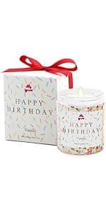 Lihome Happy Birthday Candle - Birthday Gifts for Women, Men, Mom, Dad, Sister, Teacher, Friends - Best Gifts for Her Ideas, Natural Soy Wax Vanilla Scented Candles