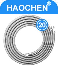 Refrigerator water line - 20 FT Premium Stainless Steel Braided Ice Maker Water Hose,Food grade PEX Inner Tube Fridge Water Line with 1/4" Fittings for Refrigerator Ice Maker