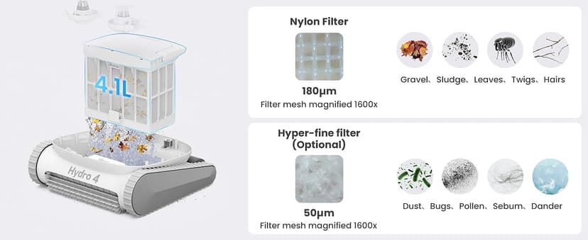 Chasing Hydro 4 Pool Vacuum for Inground Pools | 210-Min Battery Pool Robot for Floor, Wall & Waterline Cleaning | Smart App Control | 5070 GPH Suction Perfect for Pool Opening Season