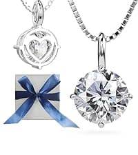 Heart Pendant Necklace for Her Moissanite Lab-Created Gem Jewelry for Women I Love You S925 Sterling Silver Gifts to Wife Girlfriend Mom Daughter Anniversary Birthday Christmas Valentines Day