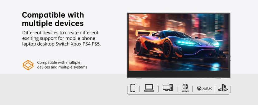 UFYQL Portable Monitor 15.6-inch FHD 1080P Ultra-Slim Travel External Monitor HDR IPS Gaming Display with Kickstand &Speakers USB-C HDMI Plug&Play,for Laptop PC Phone PS4/5 Xbox Switch