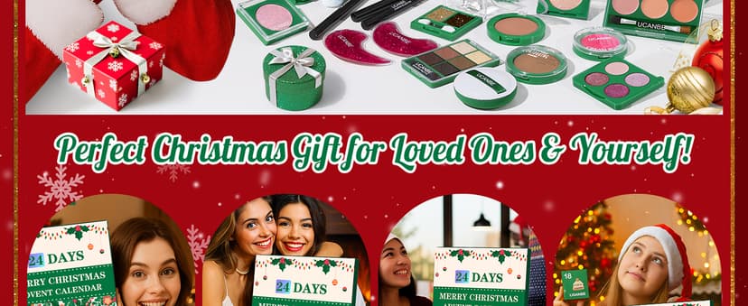 Makeup Advent Calendar 2025, 24 Days Christmas Makeup Gift Set for Adult Women & Teen Girls, UCANBE 2025 Xmas Countdown Calendar Beauty & Cosmetics Holiday Surprise Make Up Gift Kits for Women Full Kit