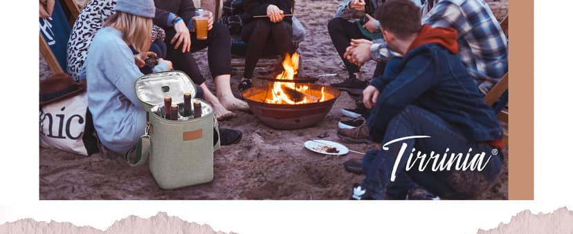 Tirrinia 4 Bottle Wine Gift Carrier - Leakproof & Insulated Padded Portable Versatile Wine Carrying Cooler Tote Bag for Travel, BYOB Restaurants, Wine Tasting, Parties,Gift for Wine Lovers, Beige