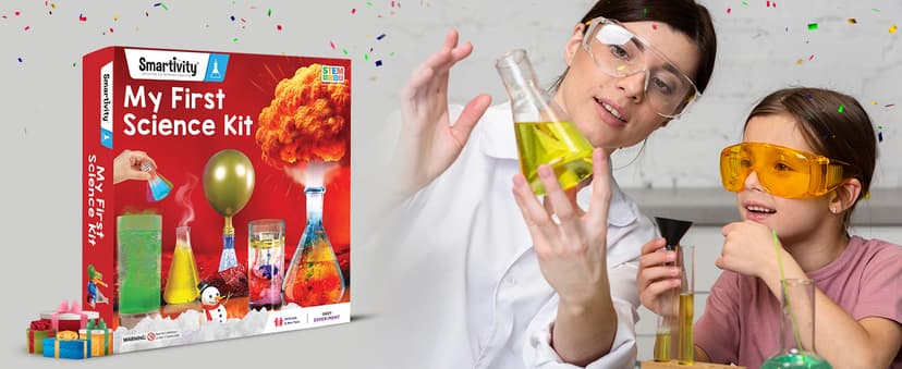 Smartivity My First Science Experiment Kit for Kids Ages 6, 7, 8, 9, 10, 11, 12 Years | 50+ Experiments I Christmas, Birthday Gift I Science Projects for Boys & Girls, STEM Toys for 6-12 Years