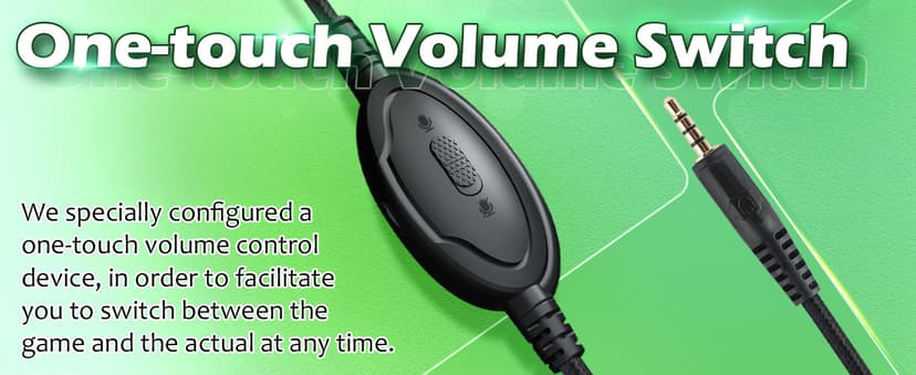 H-10 Gaming Headset for PS4, Xbox One, PC, PS5, Nintendo Switch, Stereo Wired Noise Cancelling Over Ear Headphones with Mic for Kids Adults, Bass Surround, Soft Memory Earmuffs, Green