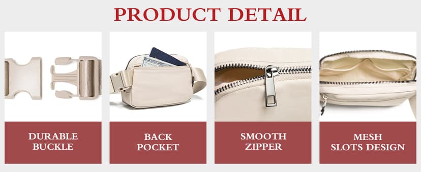 Belt Bag Fanny Pack Crossbody Bags for Women Fashion Waist Packs with Adjustable Strap Gifts for Women Men Teen Girls (Icing Blue)