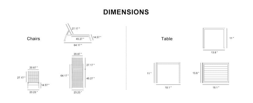 PURPLE LEAF Outdoor Chaise Lounge Set of 2 Aluminum Patio Lounge Chair with Wheels and Side Table Pool Chaise Lounge Chair for Outdoor Backyard Poolside Camel (2 Lounges Chairs W/Table)