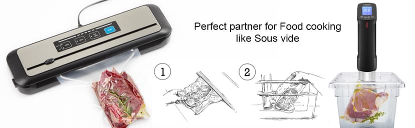 INKBIRD WIFI Sous Vide Cooker ISV-100W and Vacuum Sealer Machine | 1000W Sous-Vide Cooker Immersion Circulator with 14 Preset Recipes on APP and Thermal Immersion, Fast-Heating with Timer