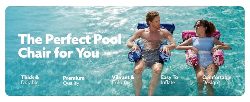 SLOOSH Inflatable Pool Floats Adult,2 Packs Floating Lounge Chairs,Blow up Pool Noodles for Adult Heavy Duty,Floating Chair for Party Summer Water Beach Lake Fun