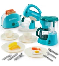 Joyin Play Kitchen Toys, Pretend Food Kitchen Accessories Girls Toy with Coffee Maker, Mixer, Toaster with Realistic Lights& Sounds, Birthday Gift for Kids B0CLVF5HM5