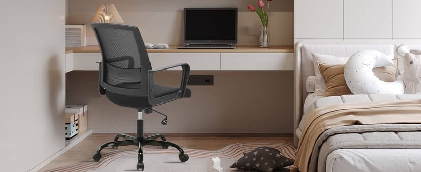 CLATINA Ergonomic Rolling Mesh Desk Chair with Executive Lumbar Support and Adjustable Swivel Design for Home Office Computer Black 8 Pack