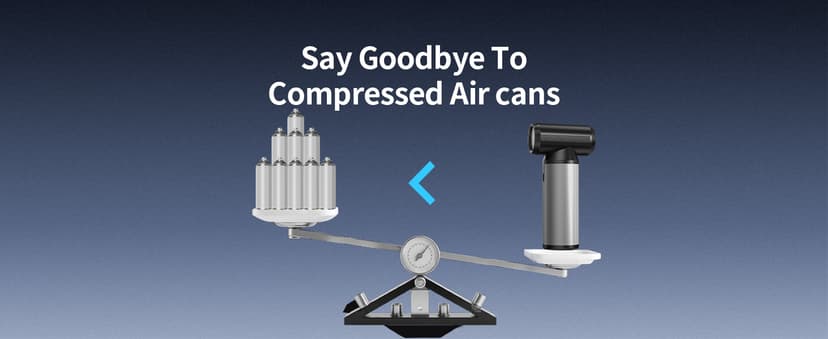 Compressed Air Duster, 2-in-1 Duster Blower & Vacuum with 320000RPM Super Power, Electric Air Duster Rechargeable, 3-Gear Adjustable Air Blower for Keyboard, Computer, Car, Home, and Outdoor Cleaning