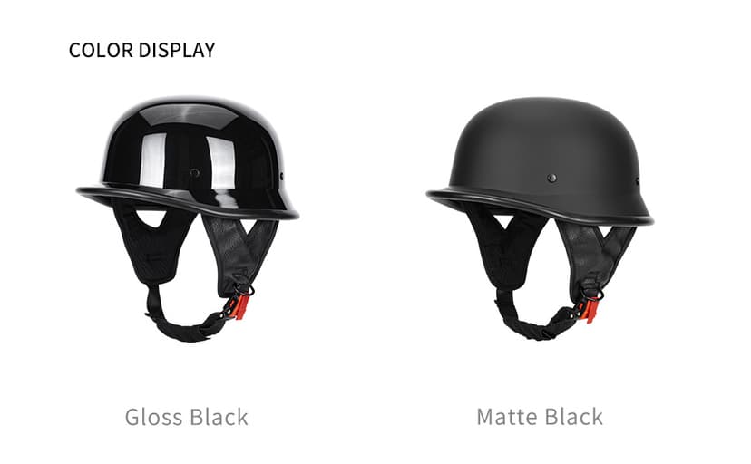 DOT Certified German Style Motorcycle Half Helmet, Vintage ABS Lightweight Helmet for Adults, Retro Half Face Helmet for Cruiser Scooter Chopper