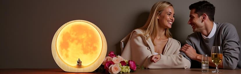 mamre Moon Lamp for Living Room, Decoration Night Light, Anniversary Valentine Gifts for Him, Mr & Mrs Signs for Wedding Table Décor, Home Gift Xmas Gift, Newlywed Couples Under The Full Moon